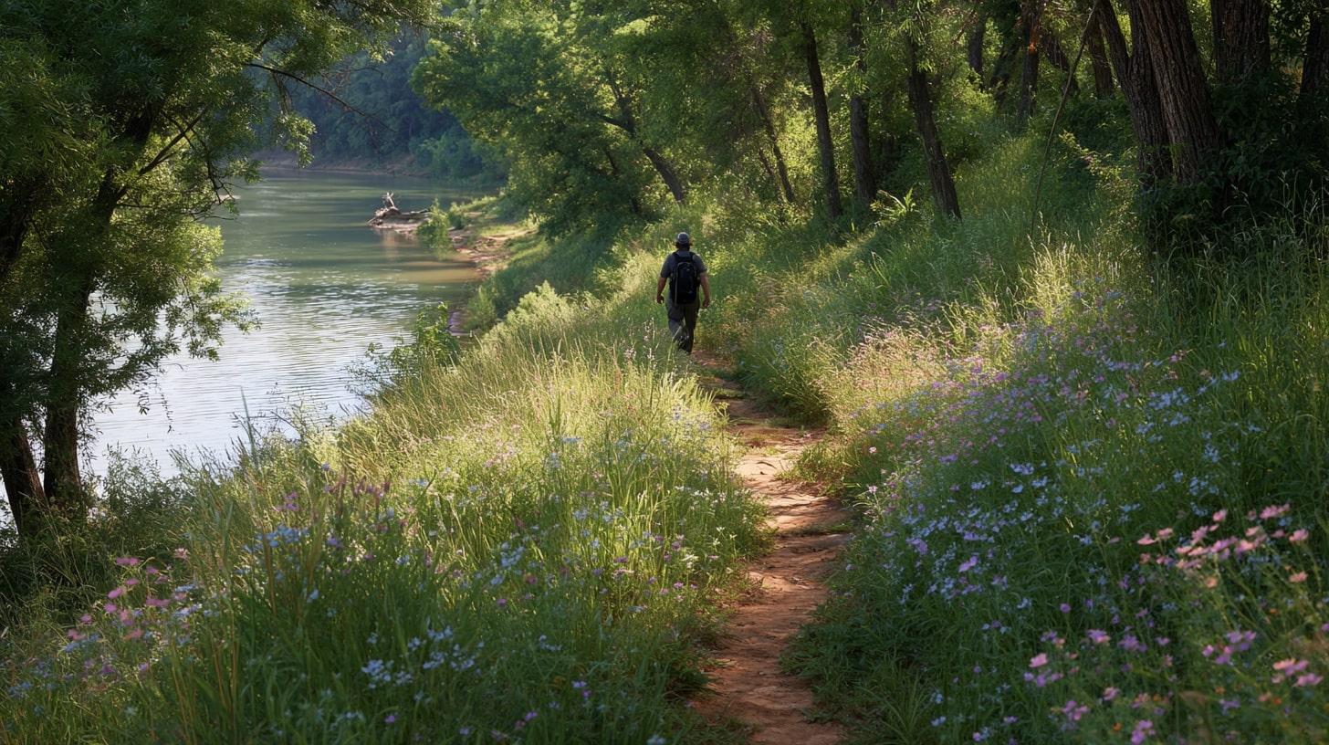 Sentiers balisés de Vivonne le long des berges entre prairies et sous-bois